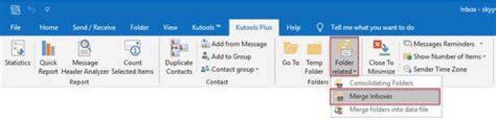 Can you merge folders in Outlook?