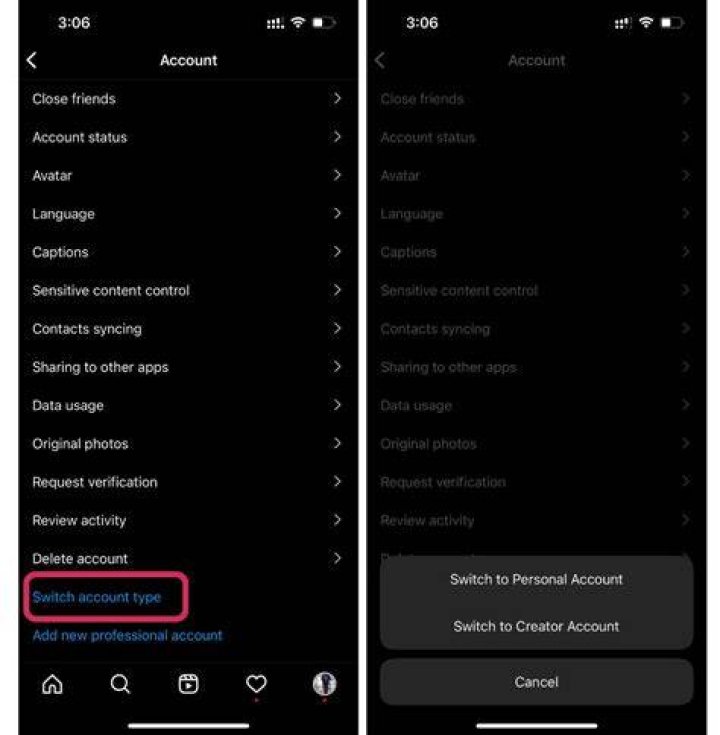 Can you switch back from a business account on Instagram?