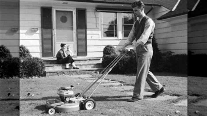 How did the first lawn mower work?
