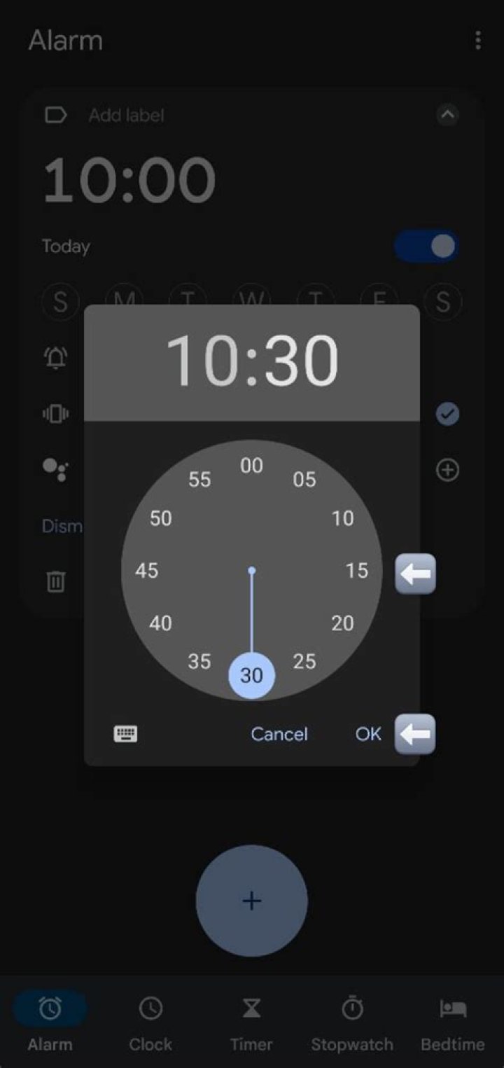 How do I set an alarm on the Google home app?