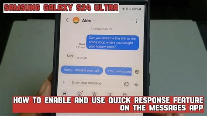 How do I use quick response on Galaxy s8?