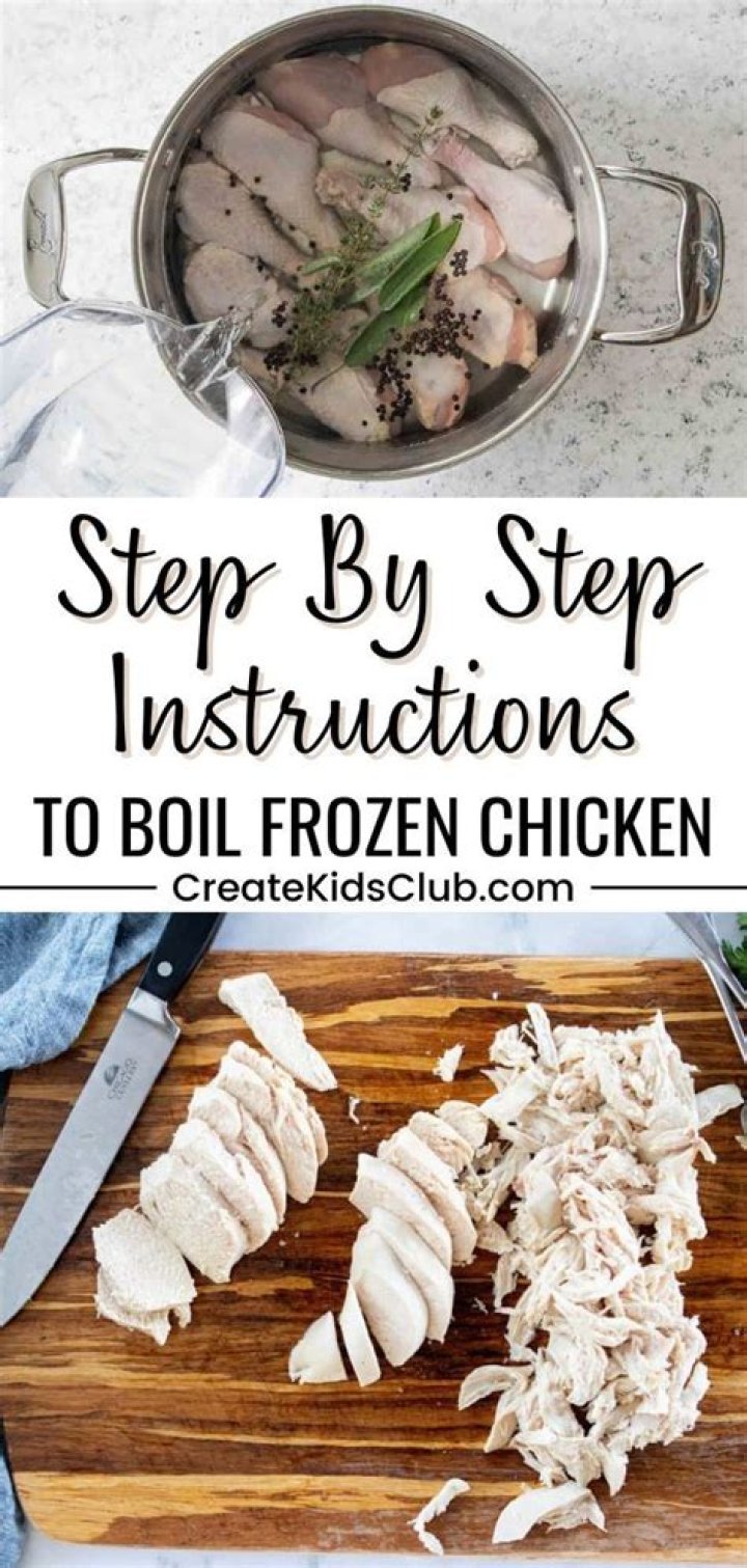 How do you boil frozen chicken breasts for shredding?