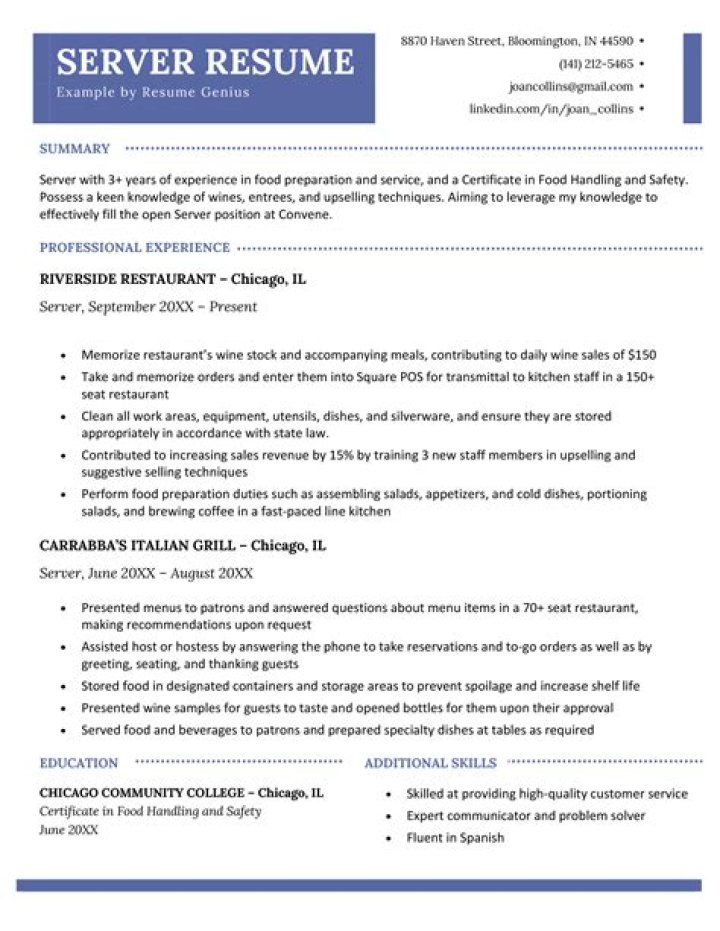 How do you get a job as a server with no experience?