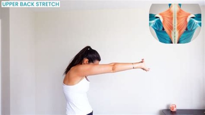 How do you stretch your upper back between your shoulder blades?