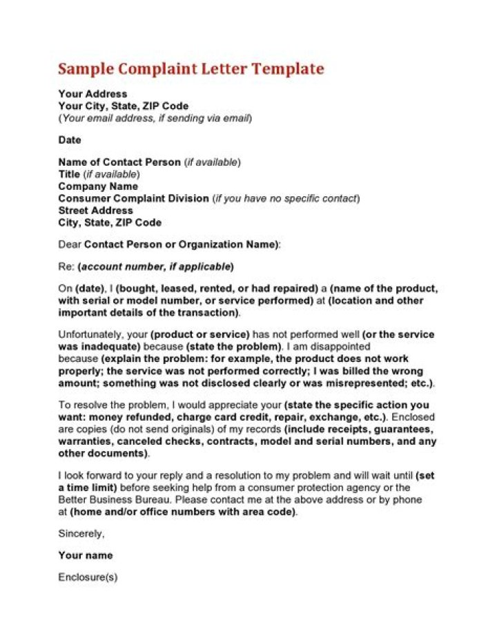 How do you write a complaint to a customer?