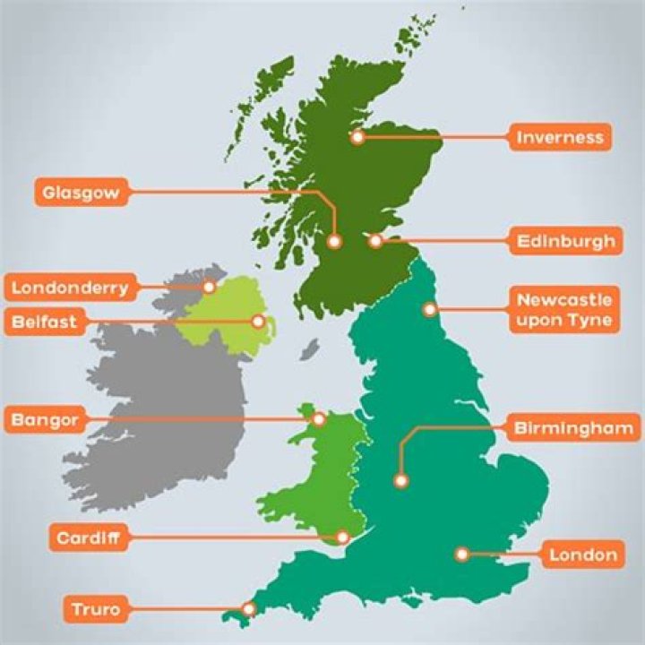 How many towns villages and cities are there in the UK?