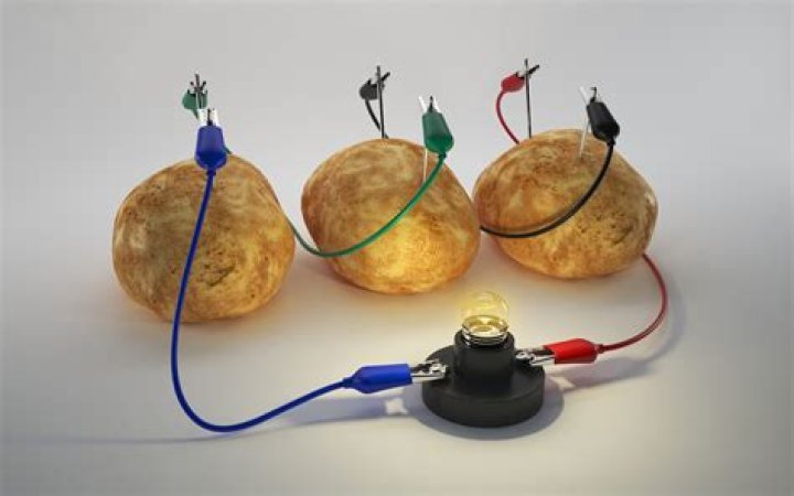 How many volts of electricity does a potato produce?