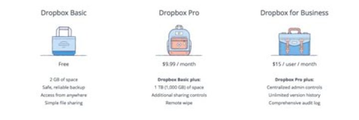 How much does Dropbox business cost?