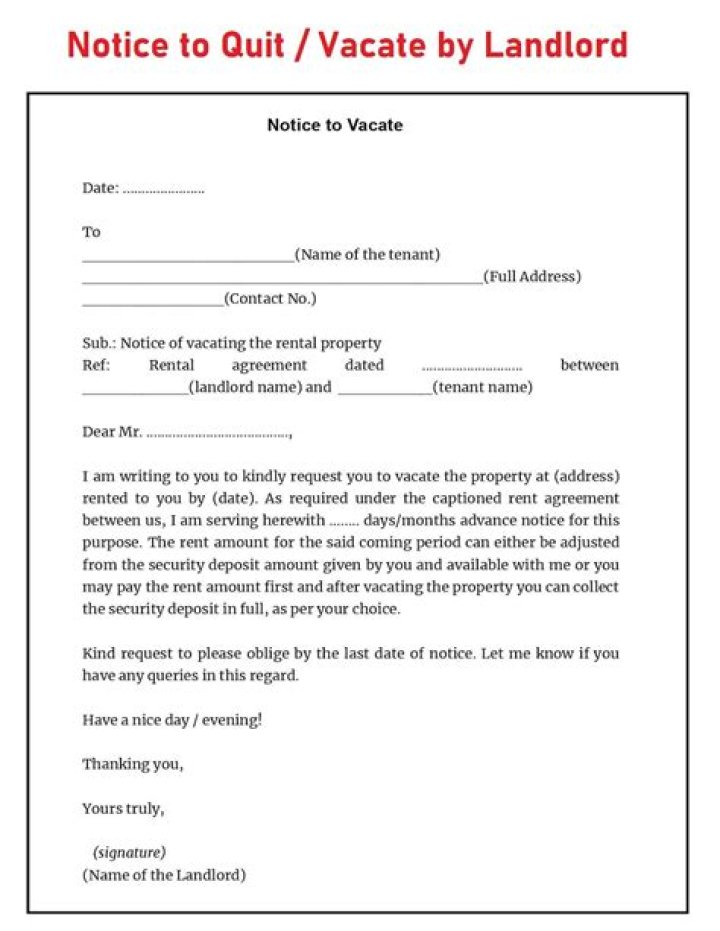 How much notice does a landlord have to give a tenant to vacate Victoria?