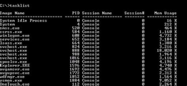 What does the tasklist command do?