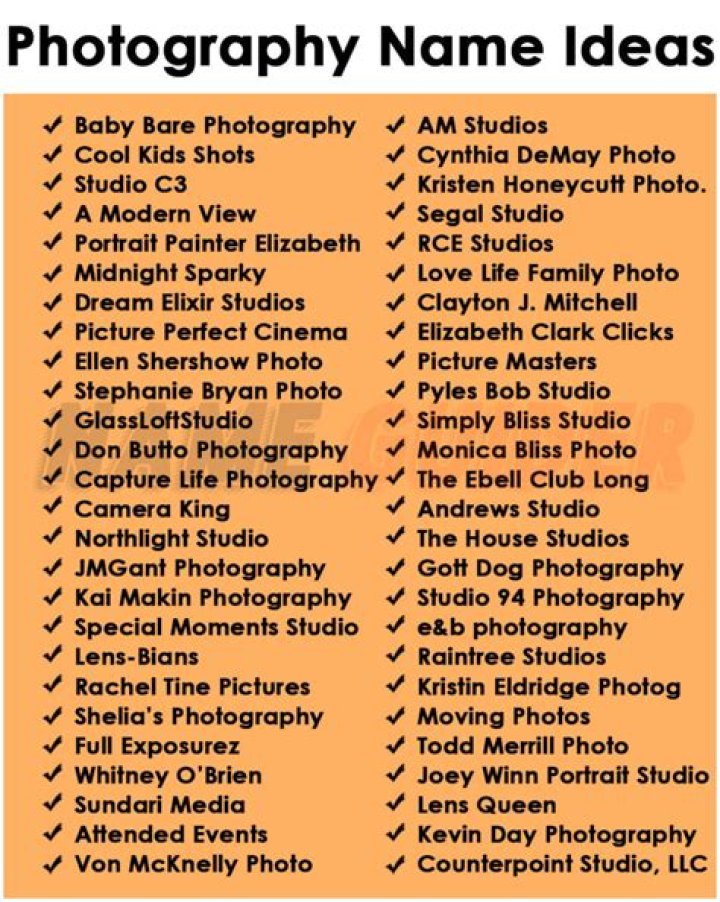 What is a good name for a photography page?