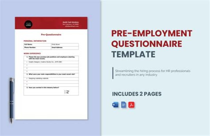 What is a pre employment questionnaire?