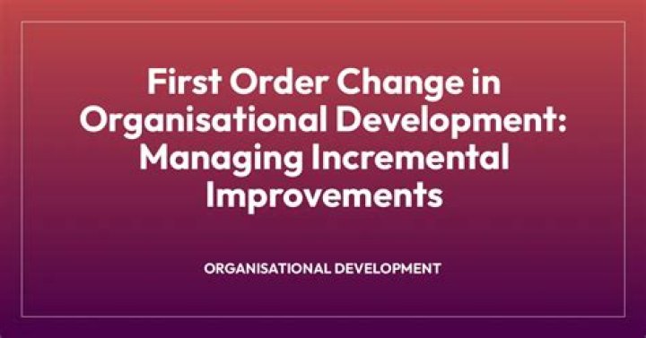 What is first order change in organizational development?
