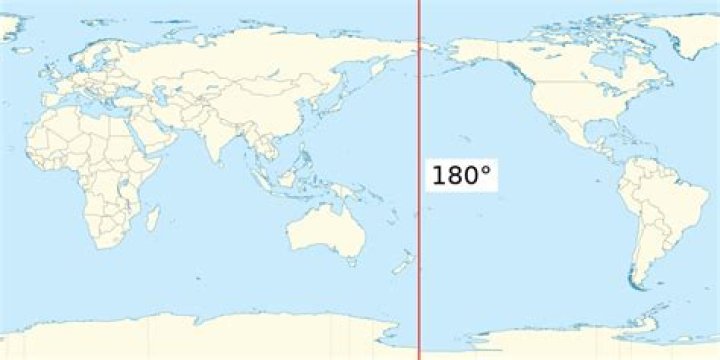 What is located at the 180th degree meridian line?