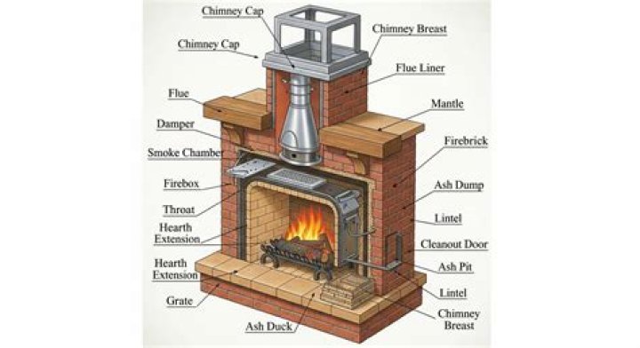 What is the back wall of a fireplace called?
