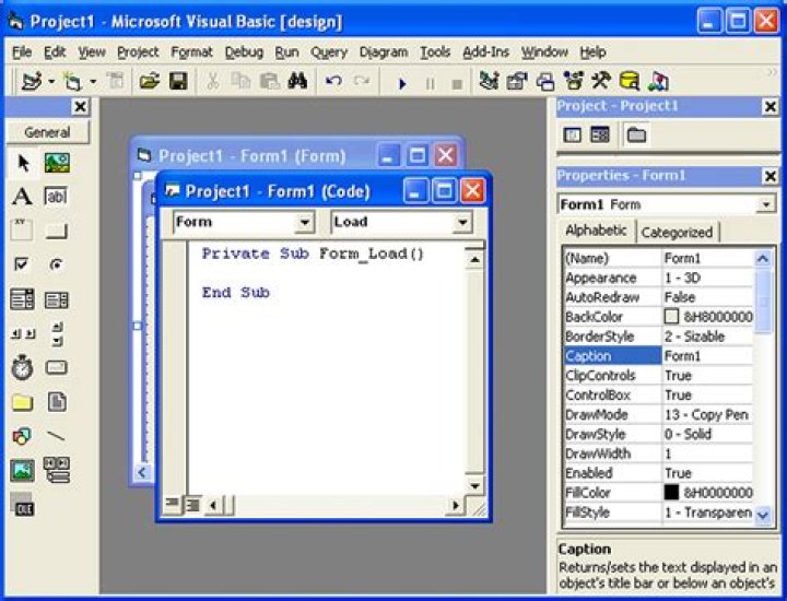 What is the use of Properties window in Visual Basic?
