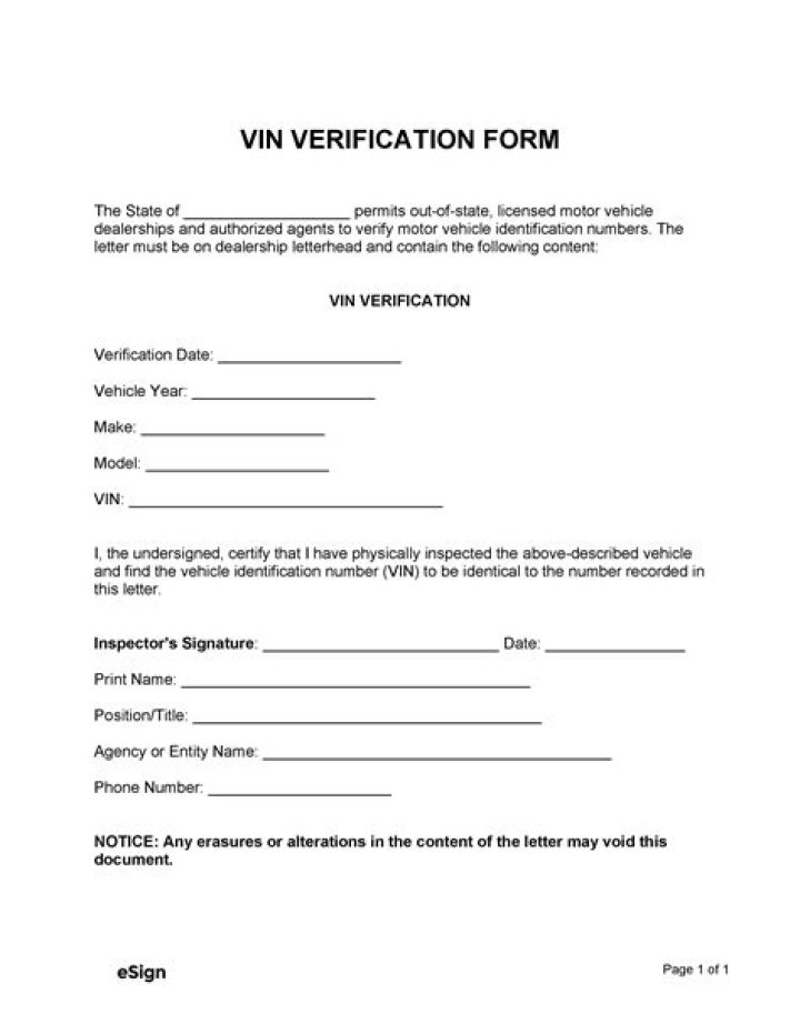 What is VIN verification in Pennsylvania?