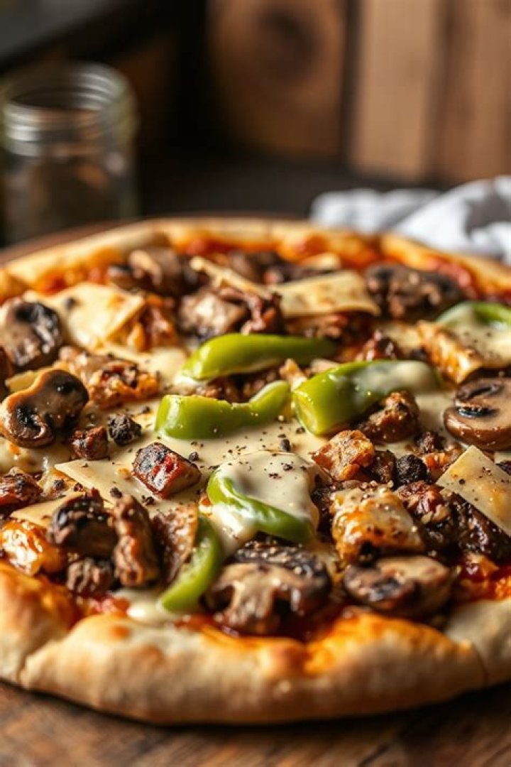 What sauce comes on the Philly cheese steak pizza?