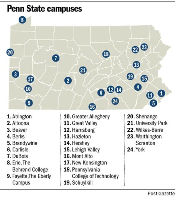 Where are all the Penn State campuses?