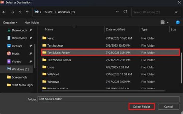 Where is the music folder?