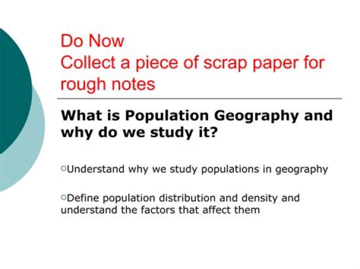 Why do we study population geography?